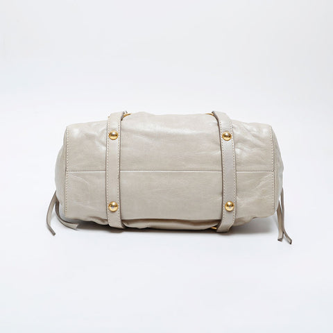 Miu Miu 2way Leather Vitello Luxe Shoulder Bag beige WS21263