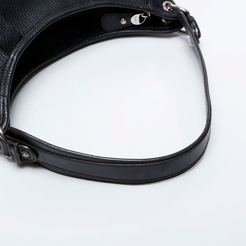 Salvatore Ferragamo Leather one belt with studs Shoulder Bag black WS21265