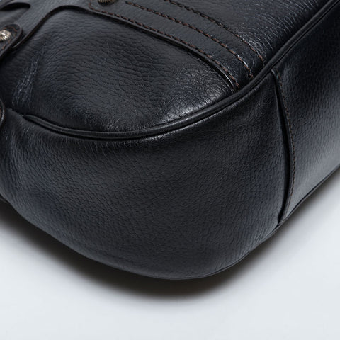 Salvatore Ferragamo Leather one belt with studs Shoulder Bag black WS21265