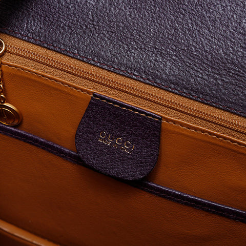 GUCCI Bamboo leather 2way Handbag purple WS21267