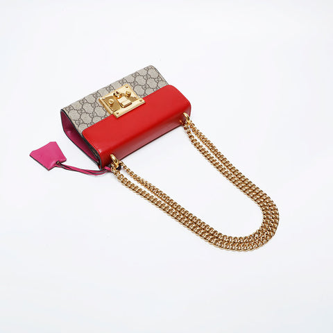 グッチ GUCCI パドロック GG スプリーム チェーン ショルダーバッグ ベージュ WS21268
