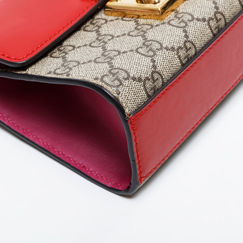 グッチ GUCCI パドロック GG スプリーム チェーン ショルダーバッグ ベージュ WS21268