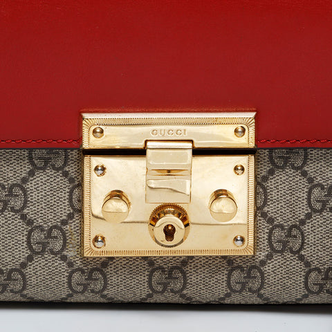 グッチ GUCCI パドロック GG スプリーム チェーン ショルダーバッグ ベージュ WS21268
