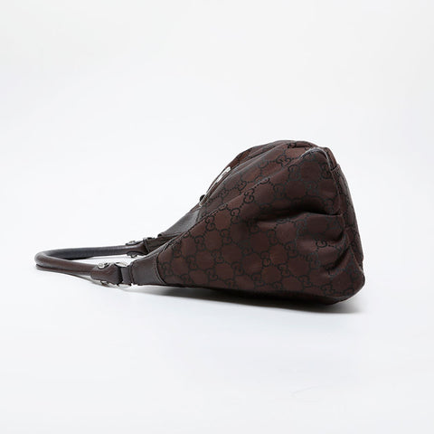 GUCCI GG Canvas Nylon Abbey Shoulder Bag Brown WS21269