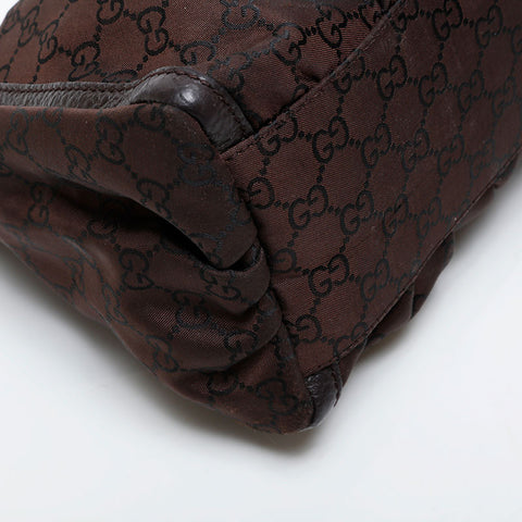 GUCCI GG Canvas Nylon Abbey Shoulder Bag Brown WS21269