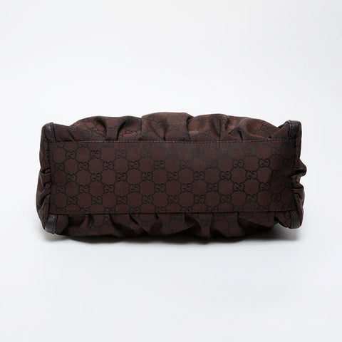 GUCCI GG Canvas Nylon Abbey Shoulder Bag Brown WS21269