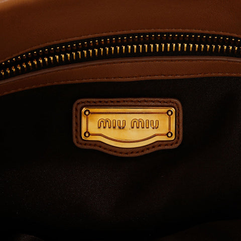 Miu Miu 2-way leather padlock Shoulder Bag Brown WS21270