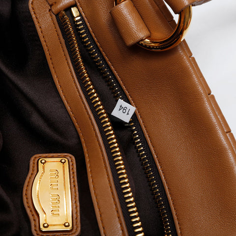 Miu Miu 2-way leather padlock Shoulder Bag Brown WS21270