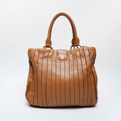 Miu Miu 2-way leather padlock Shoulder Bag Brown WS21270
