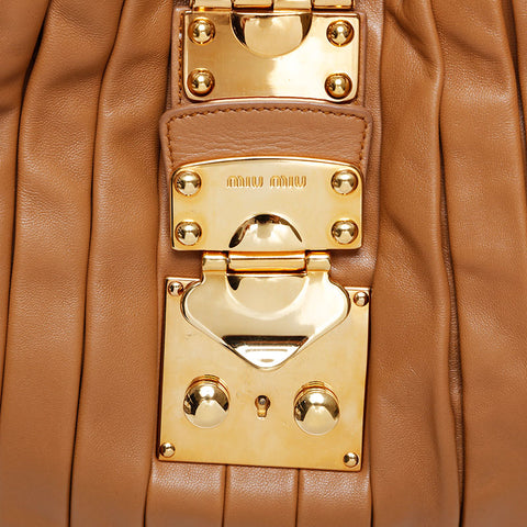 Miu Miu 2-way leather padlock Shoulder Bag Brown WS21270