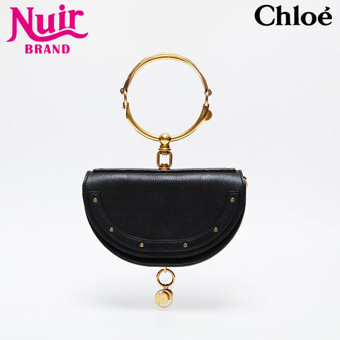 Chloe Leather Nile Minaudière 2way Shoulder Bag black WS21271