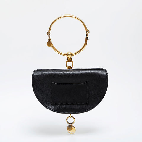 Chloe Leather Nile Minaudière 2way Shoulder Bag black WS21271