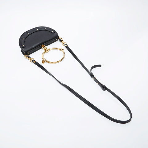 Chloe Leather Nile Minaudière 2way Shoulder Bag black WS21271