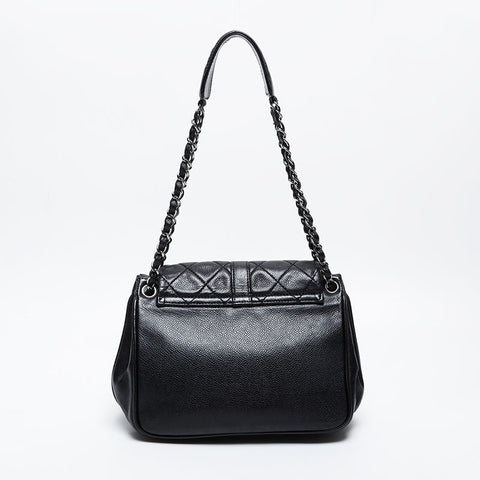 CHANEL 10 series 2005-2006 2.55 Caviar Chain Shoulder Bag black WS21275