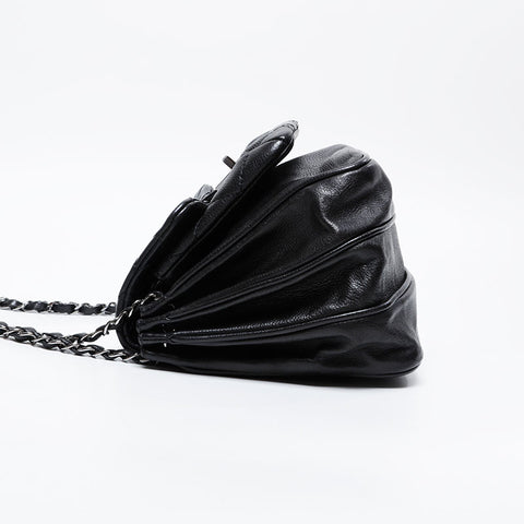 CHANEL 10 series 2005-2006 2.55 Caviar Chain Shoulder Bag black WS21275