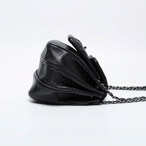 CHANEL 10 series 2005-2006 2.55 Caviar Chain Shoulder Bag black WS21275