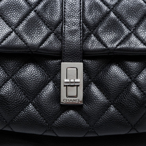 CHANEL 10 series 2005-2006 2.55 Caviar Chain Shoulder Bag black WS21275