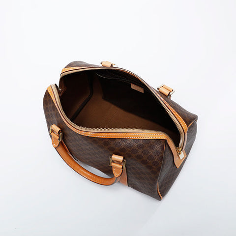 CELINE Macadam PVC handbag Boston bag Brown WS21279