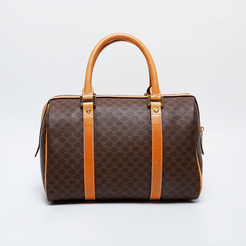 CELINE Macadam PVC handbag Boston bag Brown WS21279