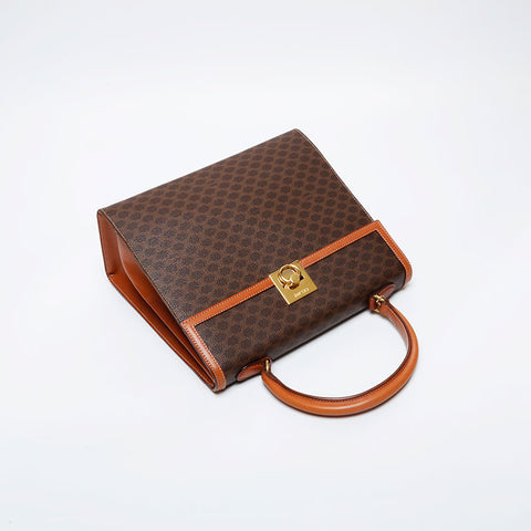CELINE Macadam PVC Shoulder Bag Brown WS21280