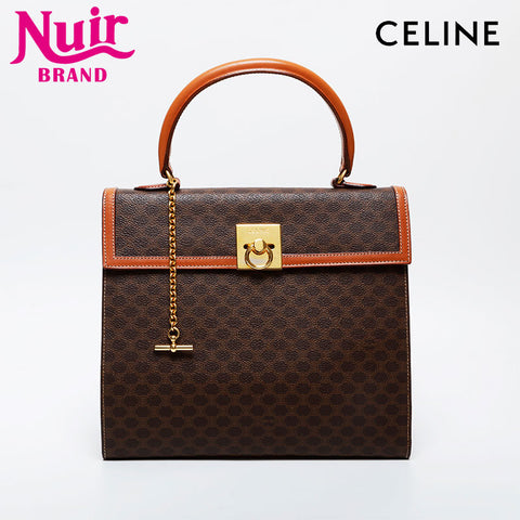 CELINE Macadam PVC Shoulder Bag Brown WS21280