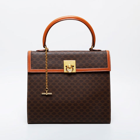 CELINE Macadam PVC Shoulder Bag Brown WS21280