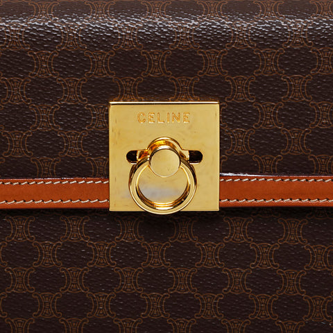 CELINE Macadam PVC Shoulder Bag Brown WS21280