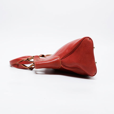 CARTIER Marcello Leather Tote Handbag Red WS21282