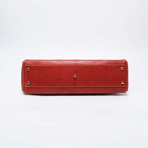 CARTIER Marcello Leather Tote Handbag Red WS21282