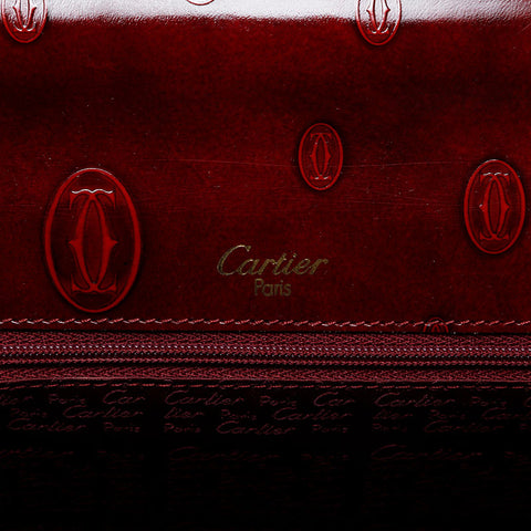 CARTIER Patent Leather Happy Birthday Handbag Red WS21283