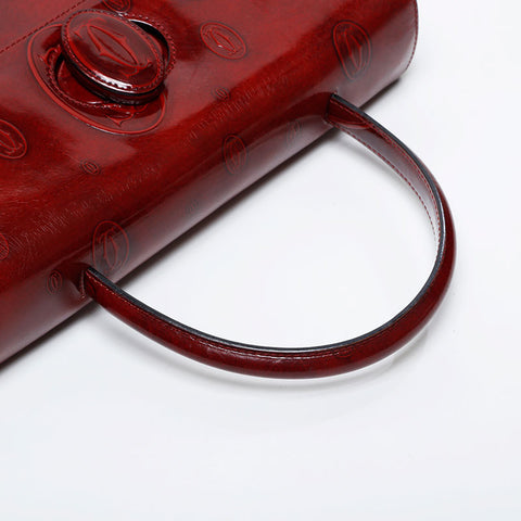 CARTIER Patent Leather Happy Birthday Handbag Red WS21283