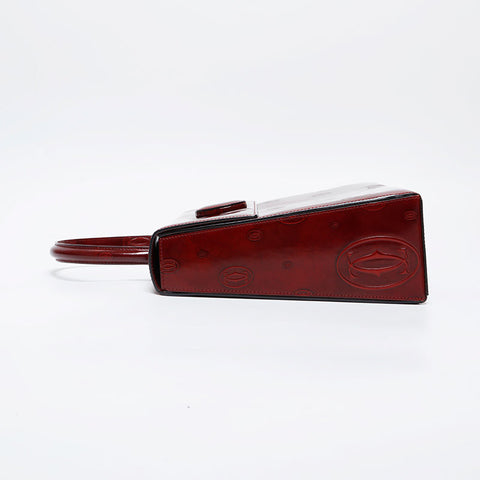 CARTIER Patent Leather Happy Birthday Handbag Red WS21283