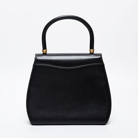 CARTIER Leather PANTHERE top handle in gold Handbag black WS21285