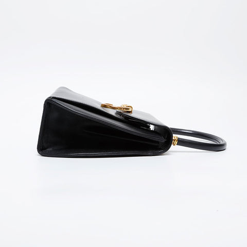 CARTIER Leather PANTHERE top handle in gold Handbag black WS21285
