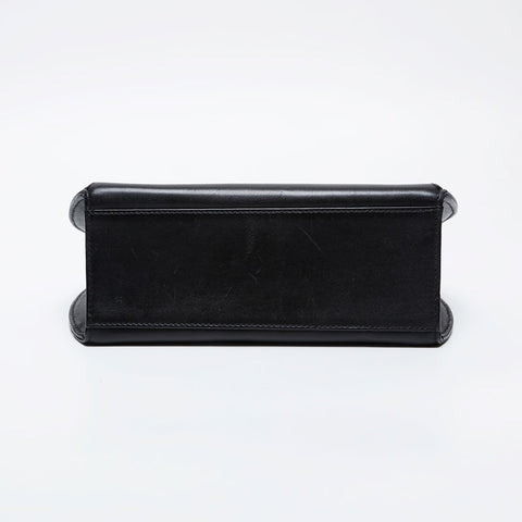 CARTIER Leather PANTHERE top handle in gold Handbag black WS21285