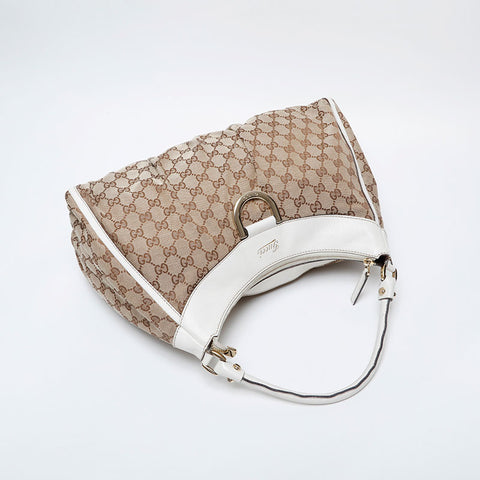 GUCCI GG Canvas Abbey Hobo Shoulder Bag beige WS21286
