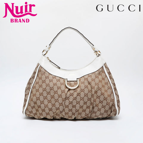 GUCCI GG Canvas Abbey Hobo Shoulder Bag beige WS21286