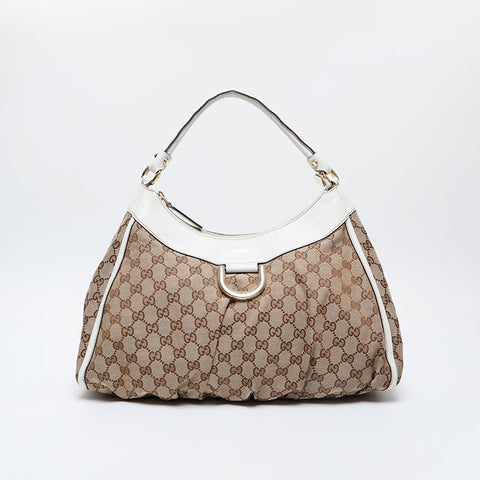 GUCCI GG Canvas Abbey Hobo Shoulder Bag beige WS21286