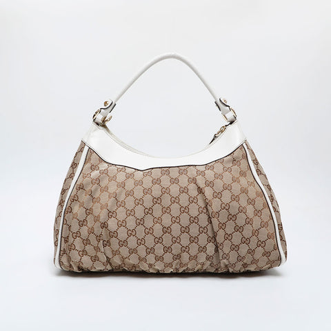 GUCCI GG Canvas Abbey Hobo Shoulder Bag beige WS21286