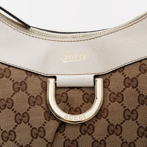 GUCCI GG Canvas Abbey Hobo Shoulder Bag beige WS21286