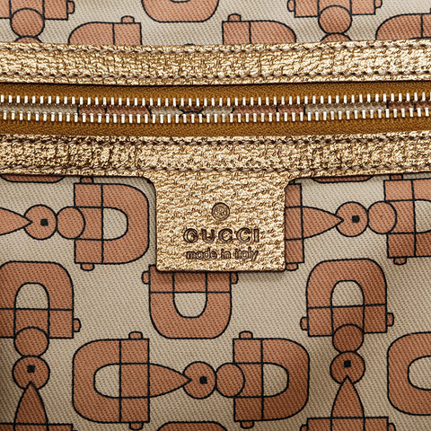 GUCCI GG Canvas Metallic Gold Tote Shoulder Bag beige WS21287