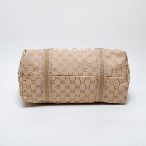 GUCCI GG Canvas Metallic Gold Tote Shoulder Bag beige WS21287