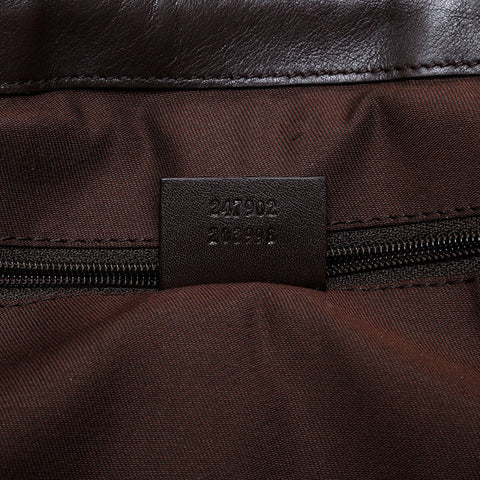 GUCCI GG canvas brown leather Sukey Handbag beige WS21288
