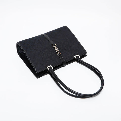 GUCCI GG Canvas Jackie Tote Shoulder Bag black WS21291