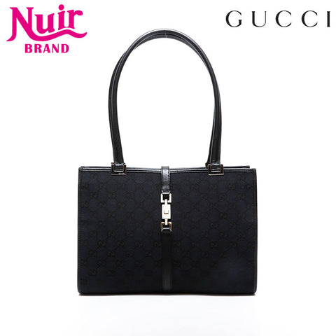 GUCCI GG Canvas Jackie Tote Shoulder Bag black WS21291