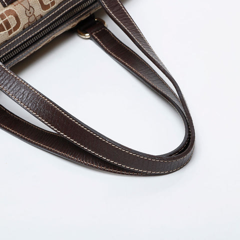 GUCCI Horsebit logo canvas Boston bag Shoulder Bag beige WS21292