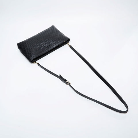 GUCCI Micro GG Shima Leather Shoulder Bag black WS21294