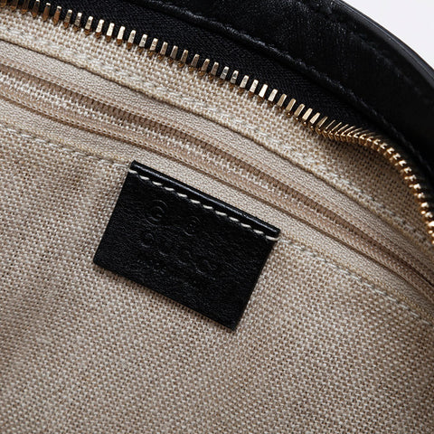 GUCCI Micro GG Shima Leather Shoulder Bag black WS21294