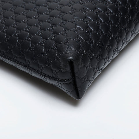 GUCCI Micro GG Shima Leather Shoulder Bag black WS21294