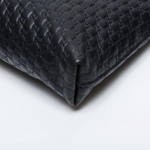GUCCI Micro GG Shima Leather Shoulder Bag black WS21294